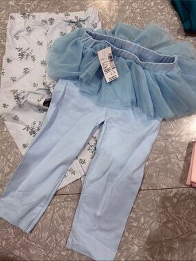 The Children's Place Light Blue Tulle Skirted Leggings